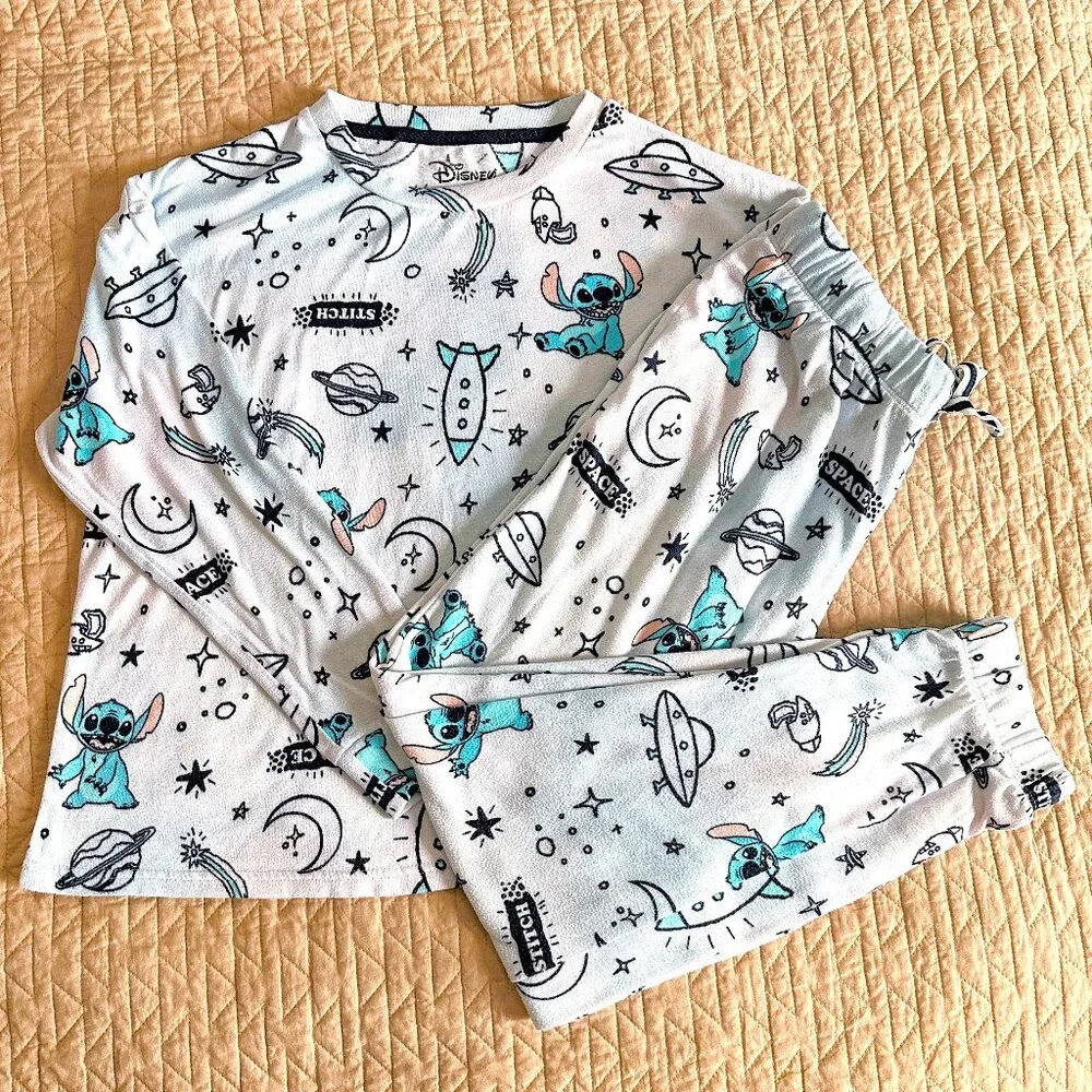 DISNEY Lilo and Stitch Space Planets Pajama Set Size Small EUC - Picture 2 of 8